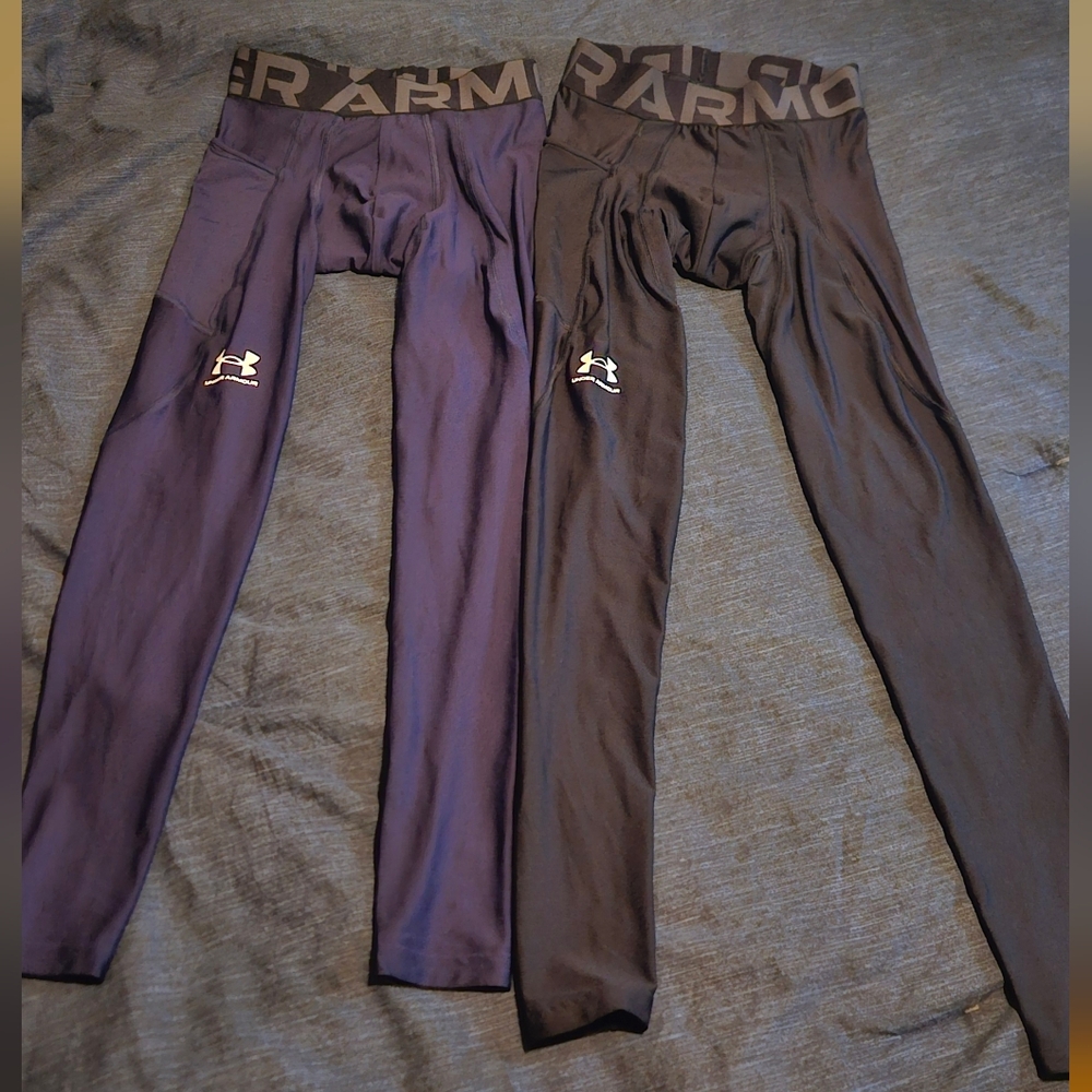 Two Under Armour Compression Base Layer Pants Men's XS